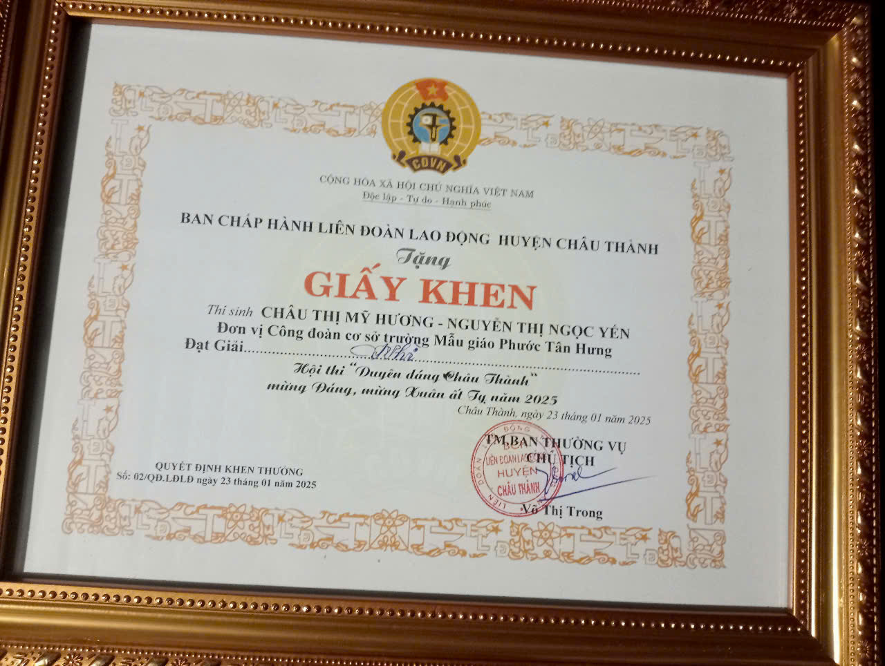 GIẤY KHEN